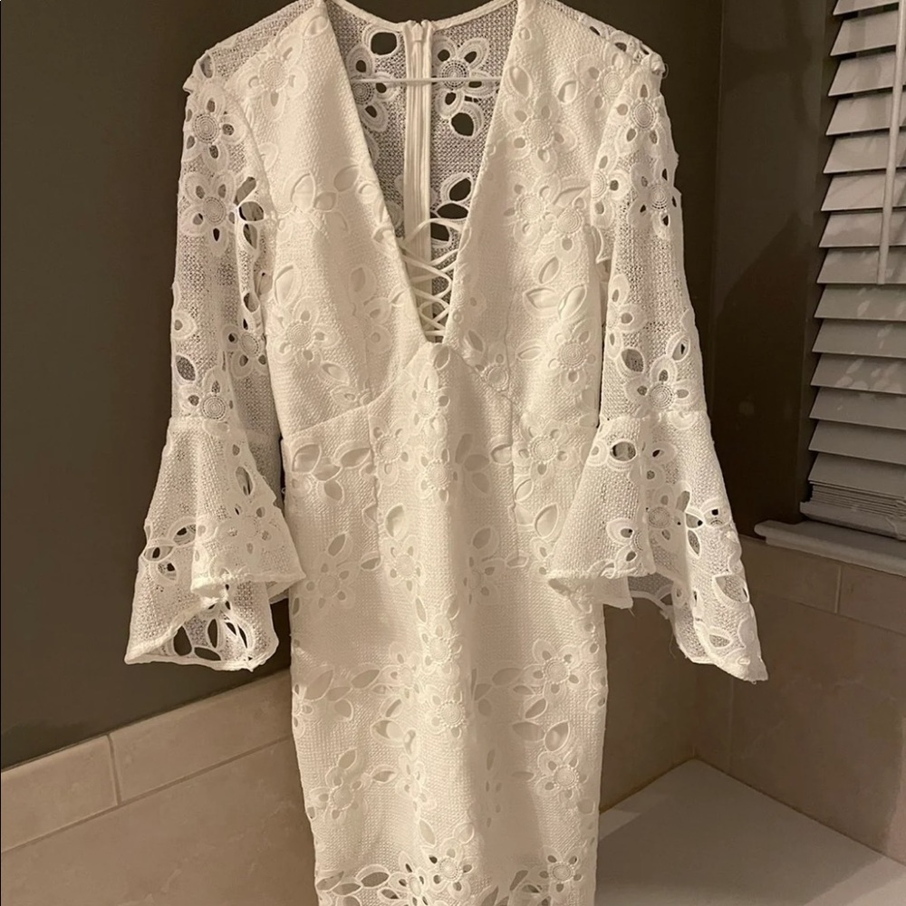 Elegant white lace dress